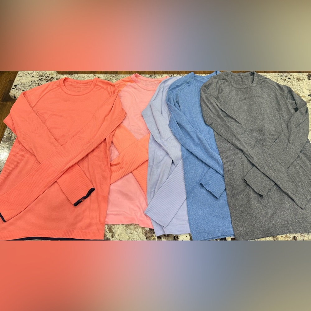 5 x Swiftly Tech Long-Sleeve Shirt 
Hip Length Classic (All 5 for $125) -Size 6